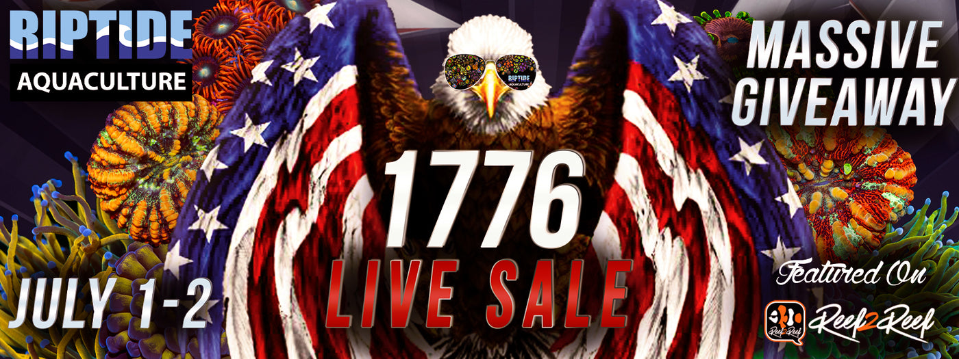 Riptide Aquaculture| 1776 LIVE SALE | MASSIVE GIVEAWAY | $5, $17.76 Corals!