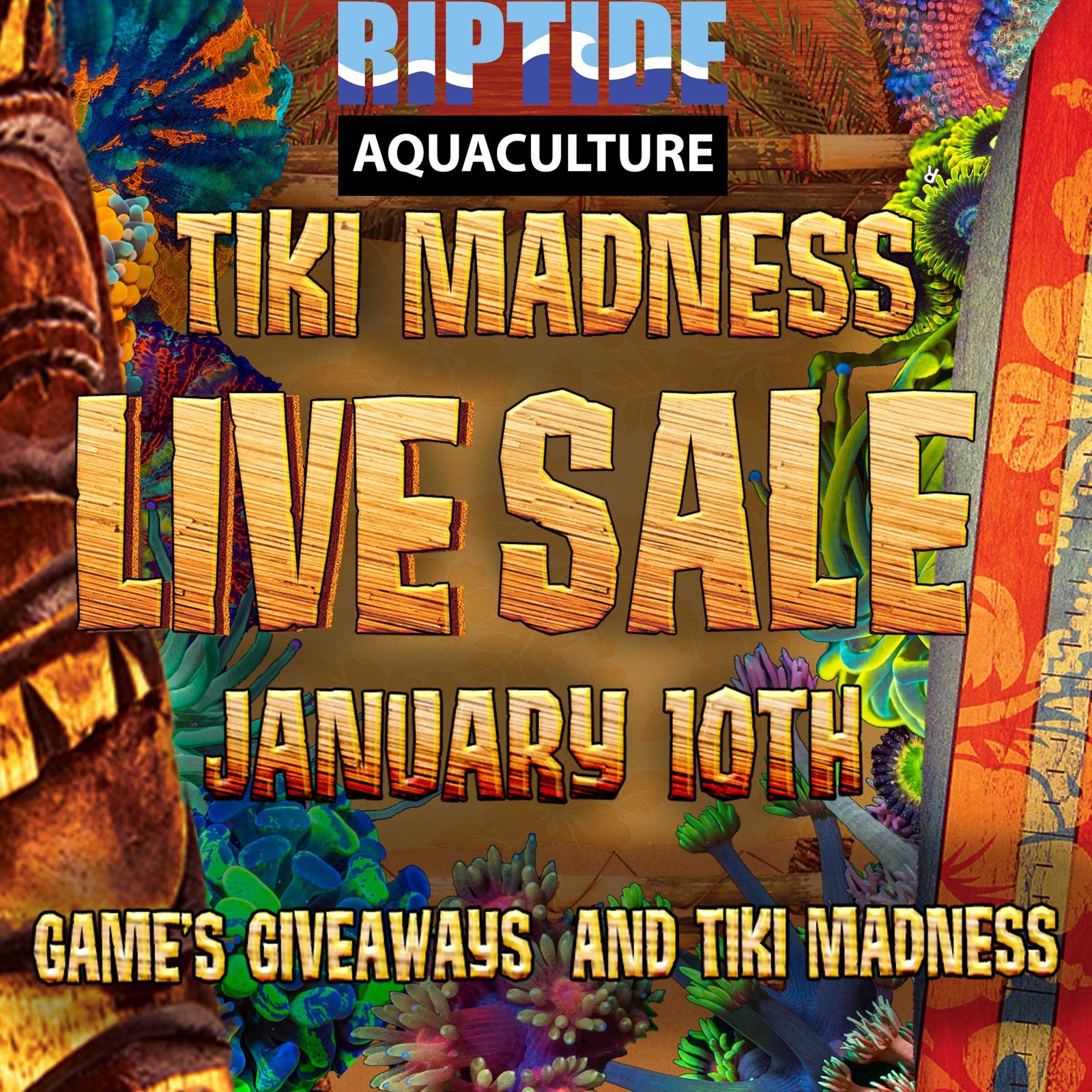 Live Sale - 11AM - riptide aquaculture llc